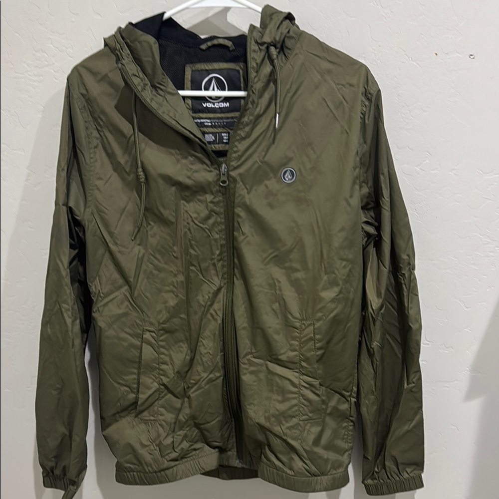 Volcom Olive Green Windbreaker Jacket